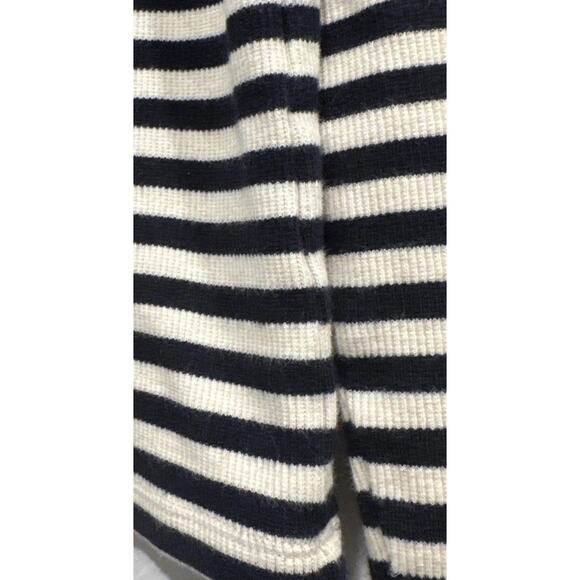 Massimo Dutti Striped Long Sleeve Shirt Gold Buttons Womana Size XS Cream Navy - Picture 5 of 8